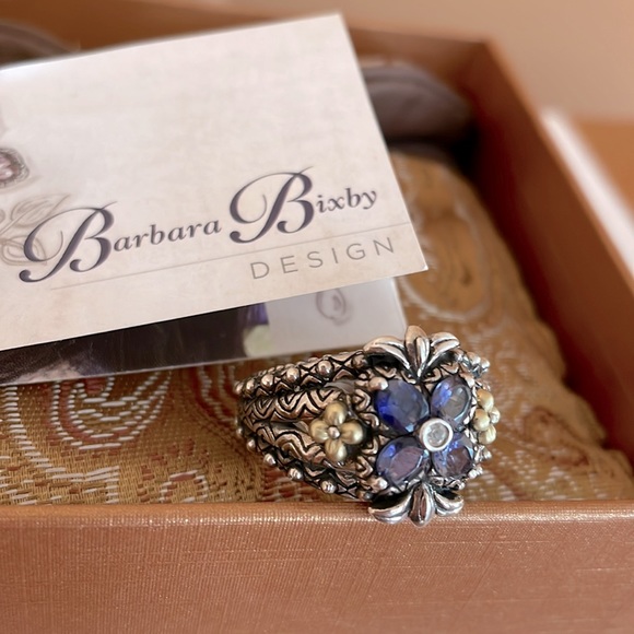 Barbara Bixby Iolite & White Sapphire Ring, Sterling Silver & 18k Gold - Picture 11 of 11